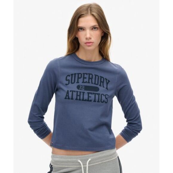 SUPERDRY Athletics Slim Fit Long Sleeve Navy Sz 6 - Picture 1 of 5